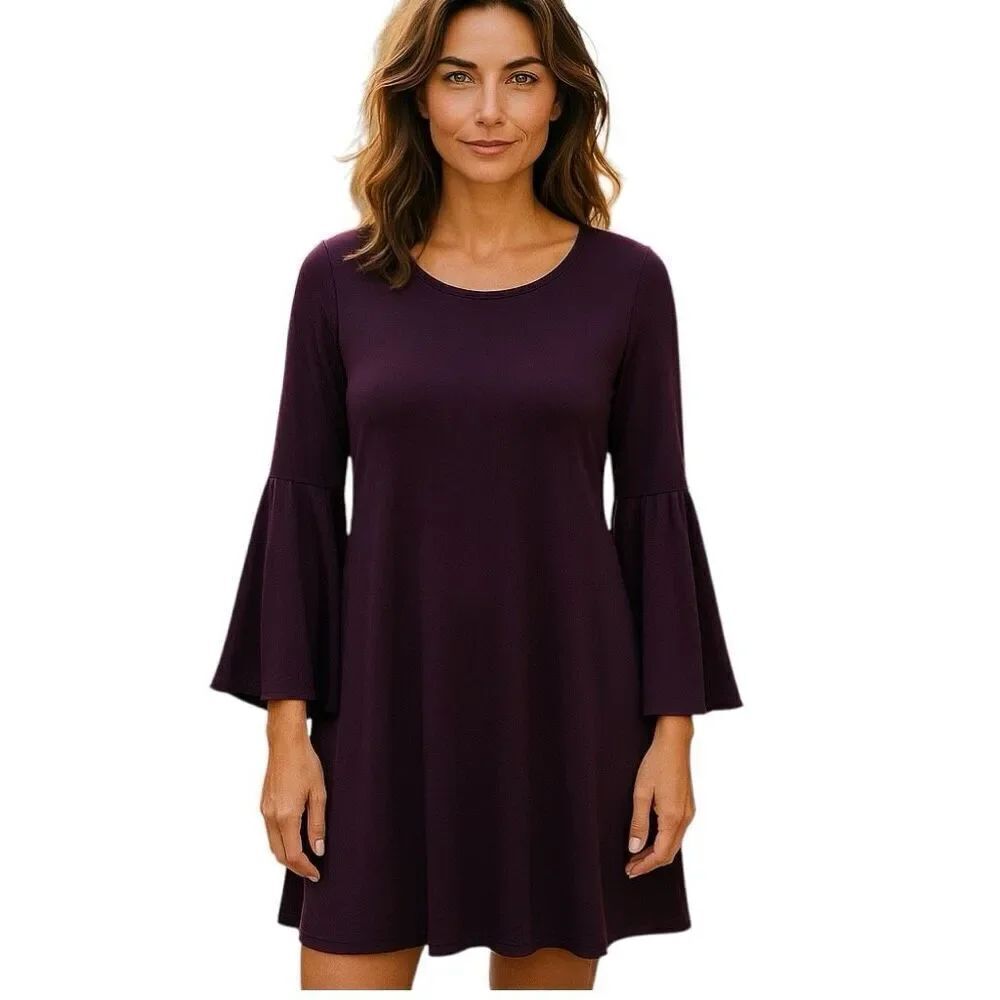 MSK Women's Size M Statement Oversized SleeveโMini Dress Purple Whimsical Mini